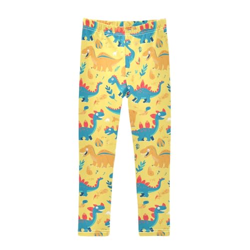 KLL Dinosaur Paradise Toddler Baby Girl Active Leggings Soft Full Length Dance Pants Gym