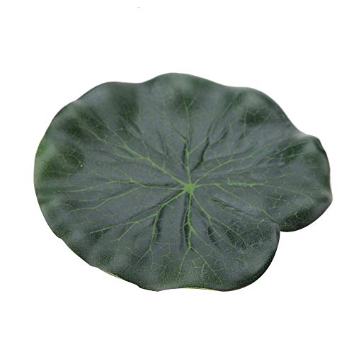 KIMISS 10 Piezas Artificiales y Flotantes de Loto de Loto de Pescado en Almohadillas de Lirios de Plástico Plantas de Plástico Tank Water Landscape Decorats Decoración de Estanques