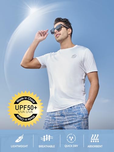 NORTHYARD Men's UPF 50+ Rash Guard T-Shirts Sun Protection UV Quick Dry Short Sleeve Shirts Lightweight Fishing Swim2