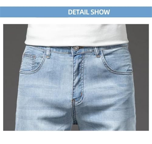 Men's Jeans Straight Fit Loose Denim Long Pants Stretch Casual Trousers2