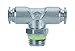 AIGNEP USA 60210-08-06 Push-in Fittings, Swivel Branch Tee, Stainless Steel, 1/2" Tube x 3/8" Swift-Fit Universal Thread