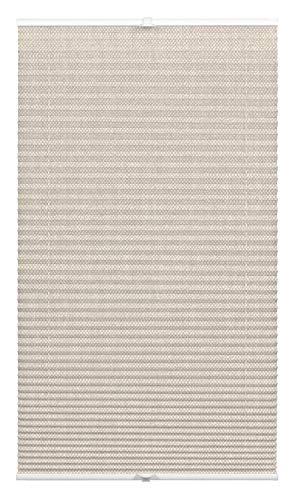 Wohnidee Plissee zur Montage in den Glasfalz, Blickdichtes Faltrollo, Inklusive 4 Montage-Träger und 2 Bediengriffen, Beige, 50 x 130 cm (BxH)