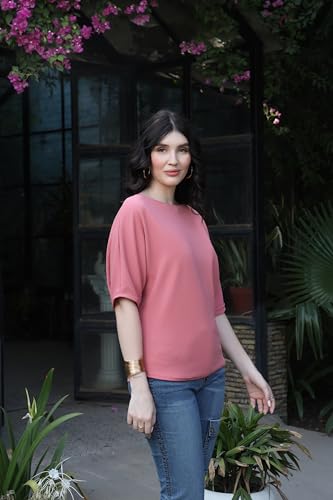 Image of Zilcon Womens Half Ballon Sleeve t-Shirt Tops Boat Neck Loose Fit Casual Workout T-Shirts