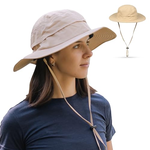 Alpenwert Outdoor Sonnenhut & Regenhut mit UPF 50+ UV Schutz, Wasserdicht, Winddicht, einstellbares Kinnband - Fischerhut, Anglerhut, Wanderhut Atmungsaktiv, faltbar, Unisex für Trekking & Camping