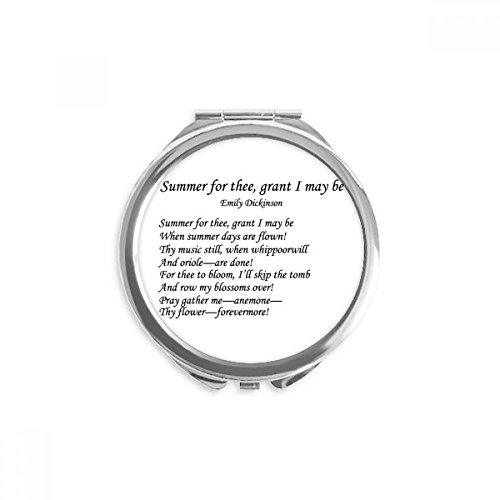 Miroir rond de poche Emily Dickinson imprimé poésie multicolore compact pour maquillage