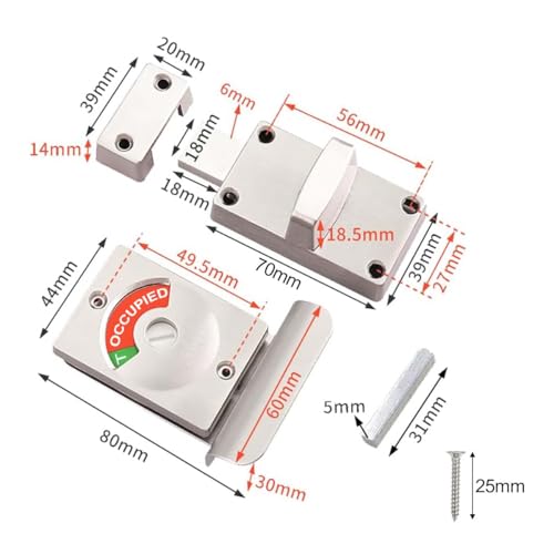 Pasador para puerta de baño 2 Imagen adicional