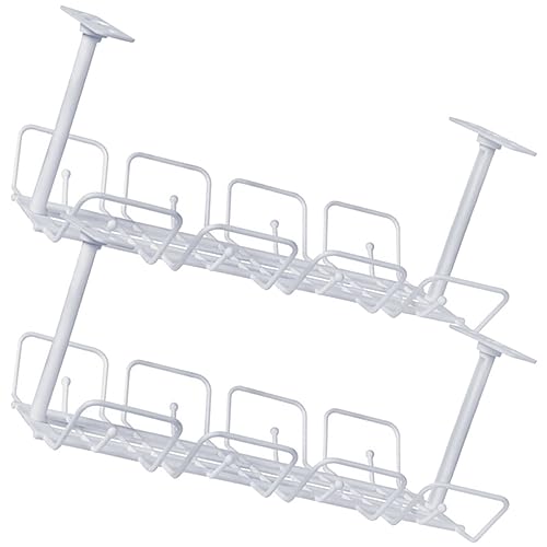 Gatuida 2piezas Organizador De Cables Bajo Escritorio Sin Taladro Resistente para Gestión y Almacenamiento De Cables Oficina y Hogar Diseño Compacto y Duradero