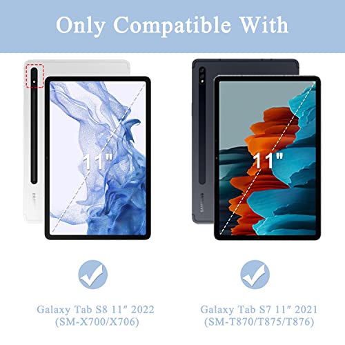 Supveco Case For Samsung Galaxy Tab S8 / Tab S7 11 Inch With S Pen Holder, Ultra Slim Protective Case Smart Cover With Auto Sleep/Wake For Galaxy Tab S8 / S7 Tablet 2022 / 2021, Book #TOP1