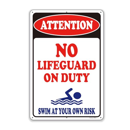 Señal No Lifeguard On Duty 12x8 Pulgadas Aluminio