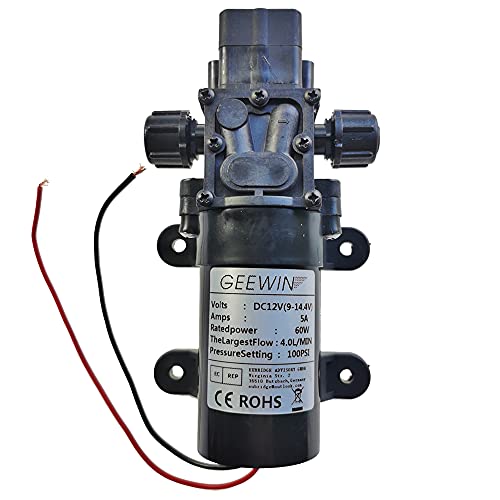 DC12 V 100PSI 4.0L/m Fresh Water High Pressure Diaphragm Self Priming Pump with Pressure Switch Caravan/Boat/RV/Garden/Vehicle Cleaning/Motorhome GEiNNOVA