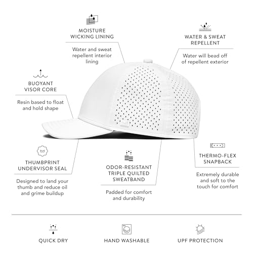 Image of melin A-Game Hydro, Performance Snapback Hats, Water-Resistant Baseball Caps for Men & Women, Golf, Running, or Workout Hat