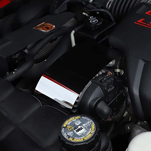 Image of Engine Start Motor Baffle Cover Trim for Chevy Corvette C6 2005 2006 2007 2008 2009 2010 2011 2012 2013 Accessories, Engine Start Baffle Trim Panel, Hood Engine Alternator Cover, Stainless Steel