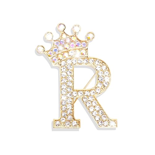 Image of Brooches and Pins for Women A-Z Letter Rhinestone Brooch Pin Jewelry Gifts