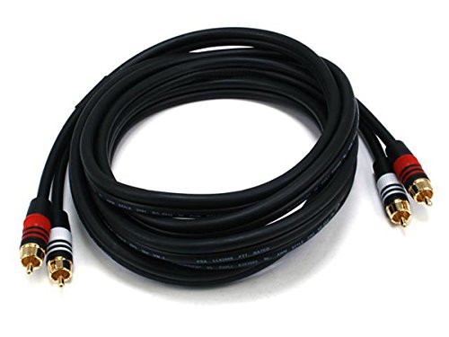Monoprice 105347 10-Feet 22AWG Premium 2 RCA Plug to 2 RCA Plug Audio Cable - Black