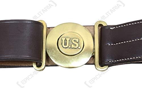 Epic Militaria Replica WW2 US M1916 Brown Leather Belt Set