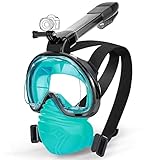 respiracion acuatica Diseño mejorado y cómodo: la máscara de snorkel actualizada IMMEK está diseñada para la comodidad y la seguridad, fácil de usar. La cámara respiratoria ergonómica puede adaptarse mejor a su cara para facilitar que sea más fácil respirar por la boca o la nariz cómodamente mientras bucean. Simplemente compite y despegue. Ideal para actividades submarinas como buceo, natación, snorkel.