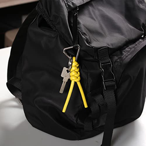 Image of Leather Key Chain Car Universal Unisex Key Chain with Removable Triangle Open Key Ring