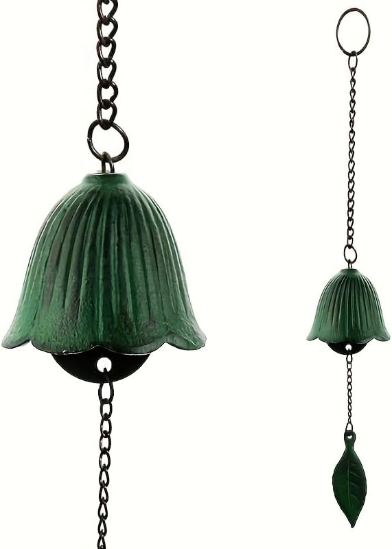 Rustic Cast Iron Wind Chime Vintage Metal Leaf Bell Outdoor Patio Hanging Decor Camping Blessing Festive Party Gift Yellow