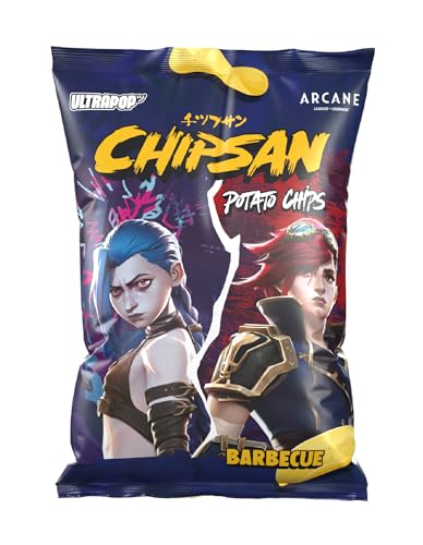 CHIPSAN Arcane Kartoffel Chips - Barbecue Flavor - Offiziell lizensiert - Crunchy BBQ Anime Chips im Jinx & Vi Design - 1 x 110 g