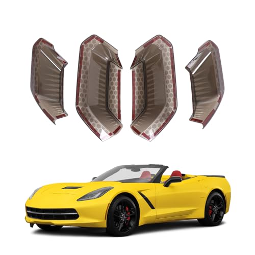 Rear Tail light Cover for Chevrolet Corvette C7 2014-2019 Accessories Blackout Tail Brake Light Guard Cover Bezels Reverse Tail Lamp Shell Shade 4PCS Smoked Rear Headlight Protection Cover ABS (Gray)