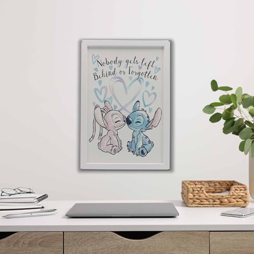 Décoration murale Stitch et Angel cadre bois affiche suspendre Disney - 5