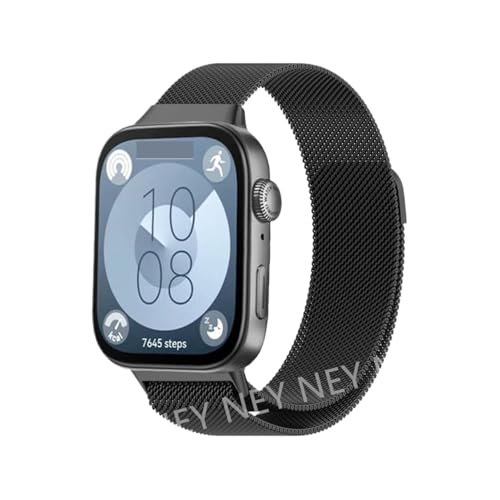 [LOKLNEYK] �ɓK������Huawei Watch FIT 4 pro-Fit 4/ Fit 3�o���h�p�~���l�[�[�X�e�����X�X�`�[�����[�v�o���h�A�N�Z�T���[(Black,For Huawei Fit 4)