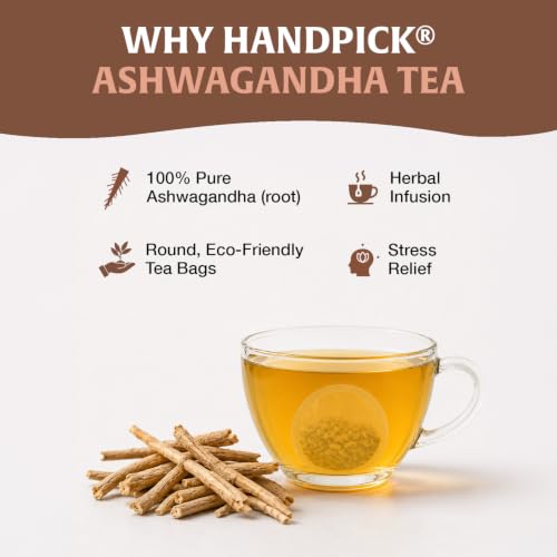 Image of HANDPICK Ashwagandha Teabags (100 Count) Pure Ashwagandha Root, Gluten Free