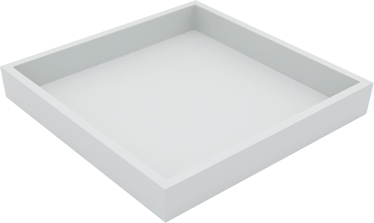 10"x10" Small Square Wood Decorative Tray for Office, Ottoman, Bathroom, Entry, Remote Controls, Countertop Organizer, Candle Tray - Harbor Gray