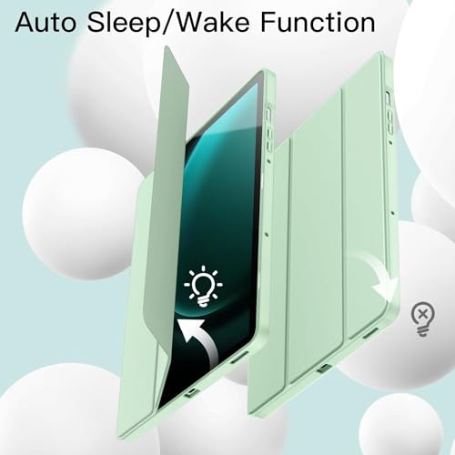 Image of ProElite Cover for Samsung Galaxy Tab S10 Lite 10.9 inch / Tab S9 FE 10.9 inch /Tab S10 FE /Tab S9 11 inch Cover, Soft Flexible Flip Case with S Pen Holder, Auto Sleep Wake, [Recoil Series] - Mint Green