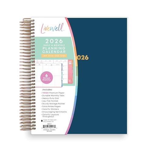 Blue Sky Livewell 2026 Daily and Monthly Planner Calendar, January