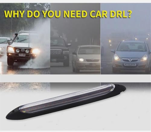Image of AUTO MT 2PC SET LE.D Daytime Running Light 12V Universal LE.D Indicator Sequential Two-Tone Amber White - Yellow Car LE.D Strip Headlight DRL Daytime Running Light Waterproof DRL (15.5 cm)