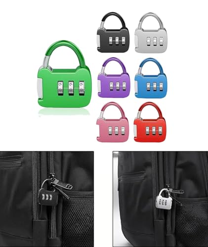 Image of QUIRA 3-Digit Combination Padlock,Security Lock, Resettable Code for Gym Lockers and Luggage (Green)