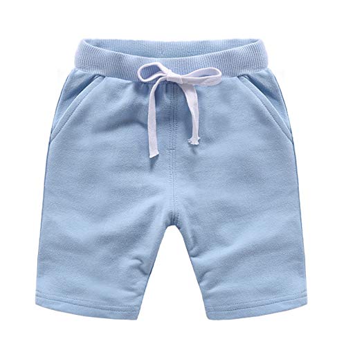 ZumZup - Pantalones cortos de algodón para niños, unisex, ropa de verano para niñas, Bermuda, de punto Azur—unisexe 100 cm