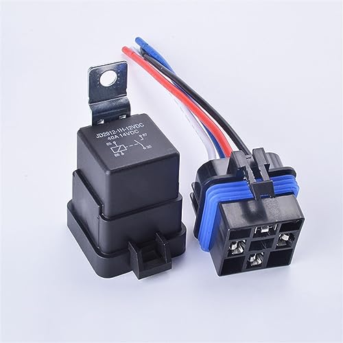 Relé de coche 24V 5 pines 80A impermeable con arnés de cables 105mm para motor y luces 6