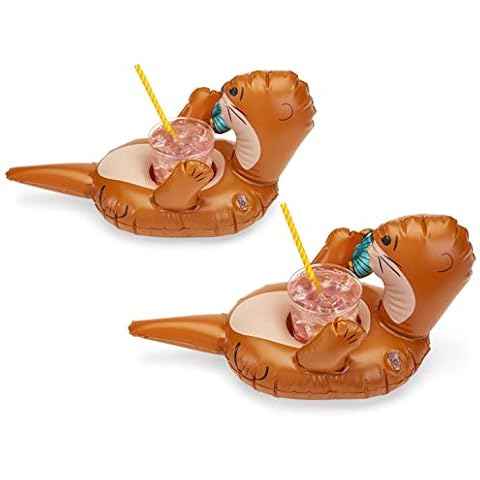 TrueZoo Otter Drink Floaties, One Size, Brown Cover