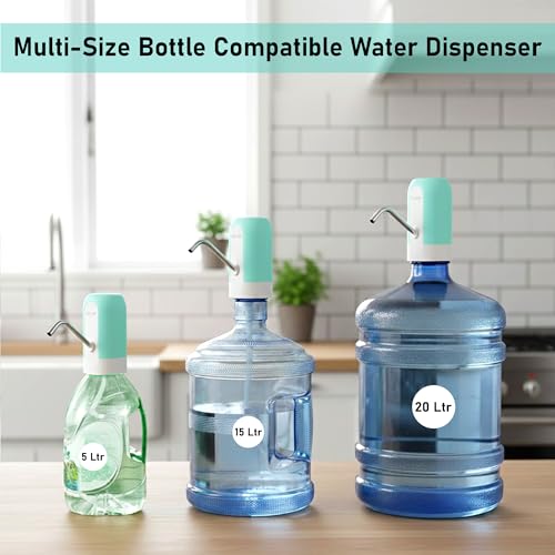 Image of GLUN Portable Beverage Dispenser, Rechargable Type-C USB Port, Pumps Water Upto 5 to 20 Litre Bottle, Premium Colour & Portable Design