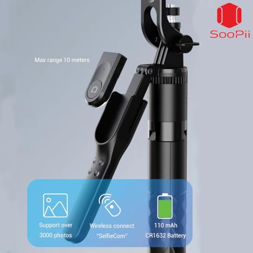 Image of 69 inch Long Selfie Stick with 360 Rotating Tripod Stand, Aluminum Multifunctional Bluetooth Tripod Stand for Smartphone, GoPro, Action Cameras, Perfect for Vlogging, Travel & Video
