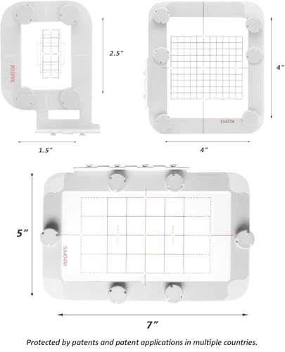 Image of Sew Tech Embroidery Hoops for Brother SE600 SE400 SE625 SE425 PE550D PE540D PE535 PE525 PE500 Innovis Babylock Brother Embroidery Machine Hoop (3in1-AM-MS-FBA)