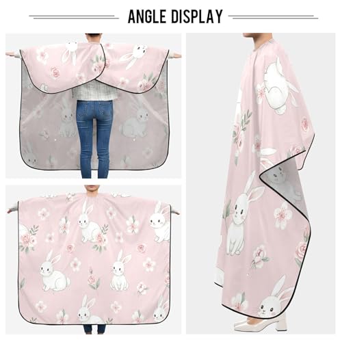 Burbuja Bunny Capa de Barbero, Capa para Corte de Pelo con Cuello Ajustable Impermeable de Poliéster para Salon para Adultos Unisex miniatura 5