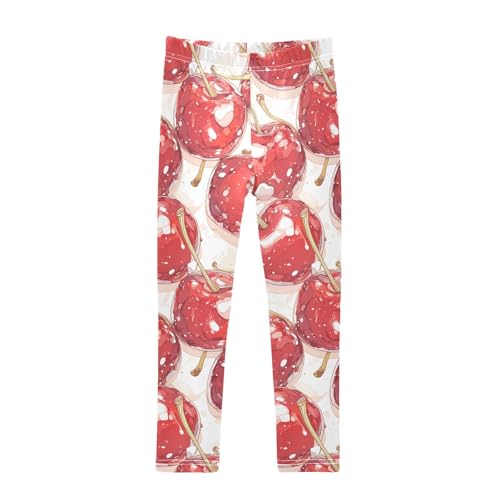 KLL Red Cherry Girls Cotton Pants Comfortable High Waisted Sweatpants Gym