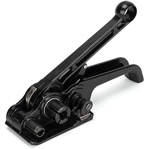 Polyester Strapping Silent Tensioner and Cutter Manual Strapping Tools Windlass for 1/2" - 3/4" Width Polyester Polypropylene Strapping(Black) Cover