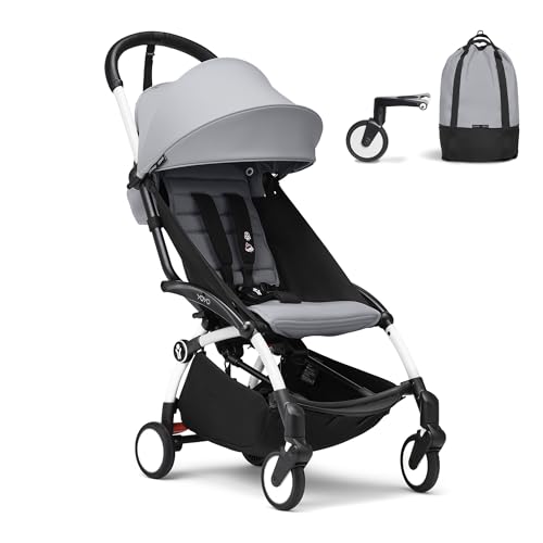 Stokke(ストッケ)【セット商品】【パリ発】YOYO3(ヨーヨー3) ベビーカー ホワイトフレーム/YOYO バッグ & 6+ カラーパック ストーン 瞬時に開閉・肩掛け・コンパクト収納