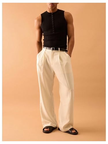 Men's Knitwear Sweater Vest Half Button Crew Neck Knit Tank Top Vest Sleeveless Knitwear3
