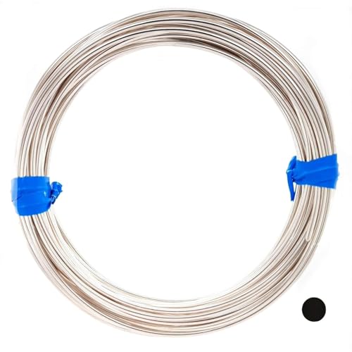 Image of 925 Sterling Silver Wire, 14 Gauge, Round, Half Hard, 3FT by CRAFT WIRE | Sterling Silver Wire for Jewelry Making, Wire Wrapping, Solid 925 Sterling Silver, 1.63mm Wire, High Quality Made in USA