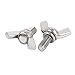 uxcell M5 x 10mm 304 Stainless Steel Wing Bolt Butterfly Screw Fastener Silver Tone 5pcs