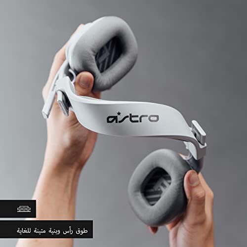 سماعة الاذن السلكية للالعاب A10 الجيل الثاني من استرو - مزودة بميكروفون قابل للطي لكتم الصوت مع مكبر صوت داخلي بحجم 32 ملم، متوافقة مع الكمبيوتر - لون رمادي