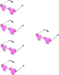 5 Pares De Óculos De Sol Femininos Óculos De Sol Para Homens Óculos De Sol Femininos Da Moda Óculos De Sol Femininos Óculos De Festa Óculos Sem Armação Óculos De Moda Fofos Óculos