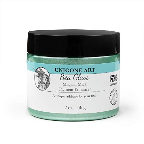 Sea Glass Mica Powder Pigment (56G) Multipurpose Diy Arts And Crafts, Cosmetic Grade, Soap,Resin Epoxy,Paint, Slime, Mold Making, Candle Making, Nail Art (Ultra Fine Glitter, 2Oz) Powder Pigment #TOP1
