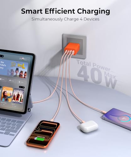 Image of [2-Pack] 40W USB C Wall Charger Block,4-Port Super Fast Charging Block