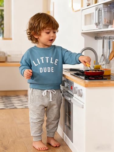 Baby Boy Kleidung Set Kleinkind Kleidung Set Brief Print Pullover Sweatshirt Hosen Outfits Baby Trainingsanzug Langarm T-Shirt und Hosen Kleine Kinder (Schatz Blau, 6-12 Monate/80cm(31.50in))